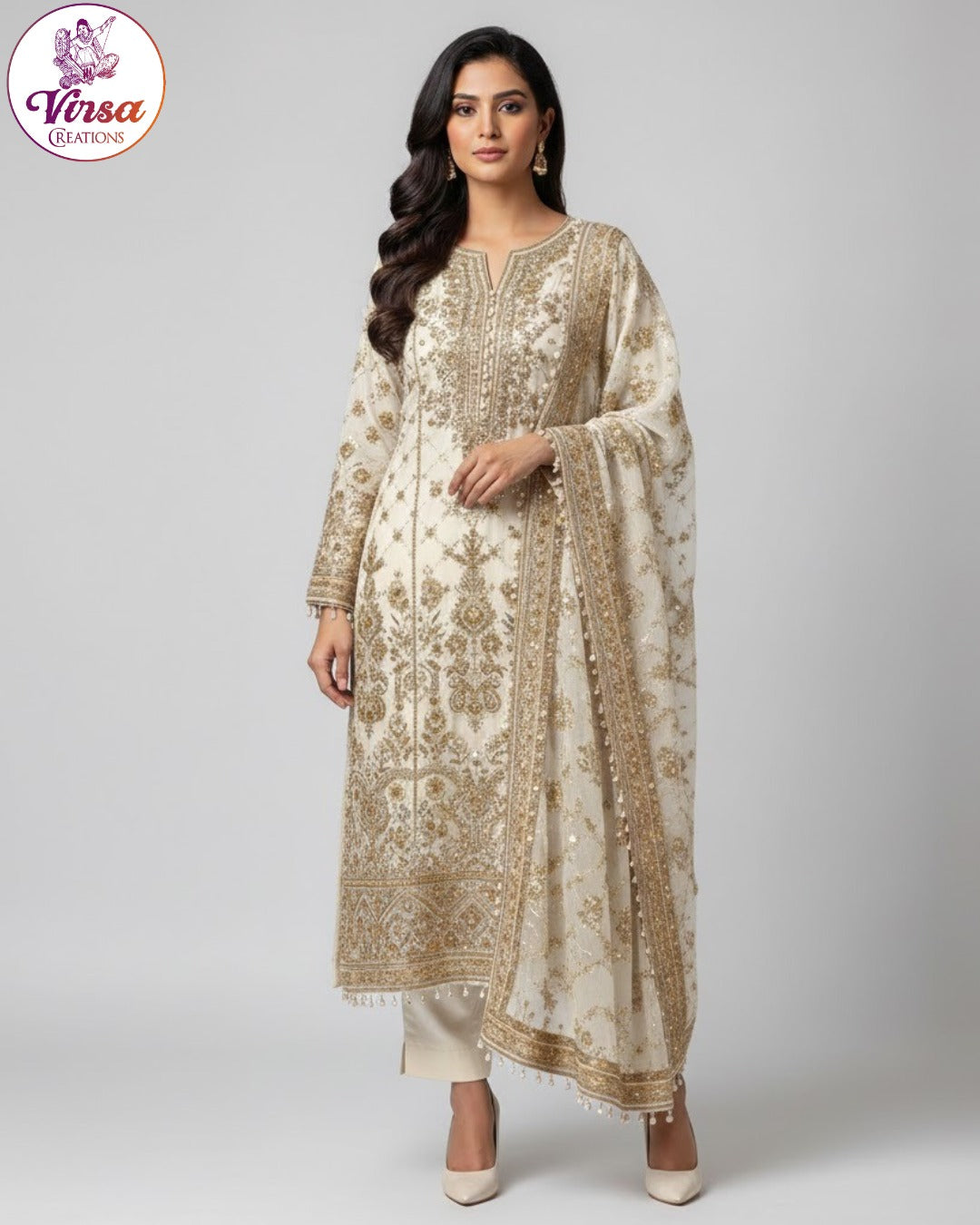 Royal Embroided White