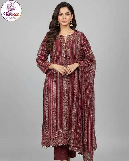 Royal Embroieded Maroon